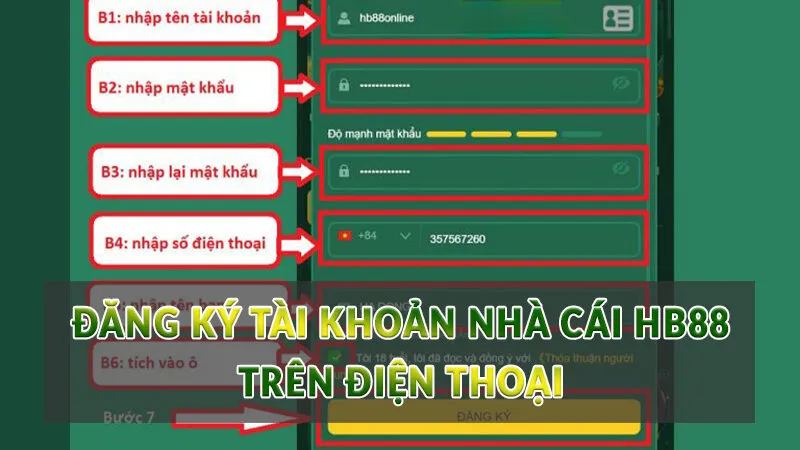 Đăng ký tài khoản HB88 trên điện thoại và PC đơn giản 3 Đăng ký tài khoản nhà cái HB88 trên điện thoại