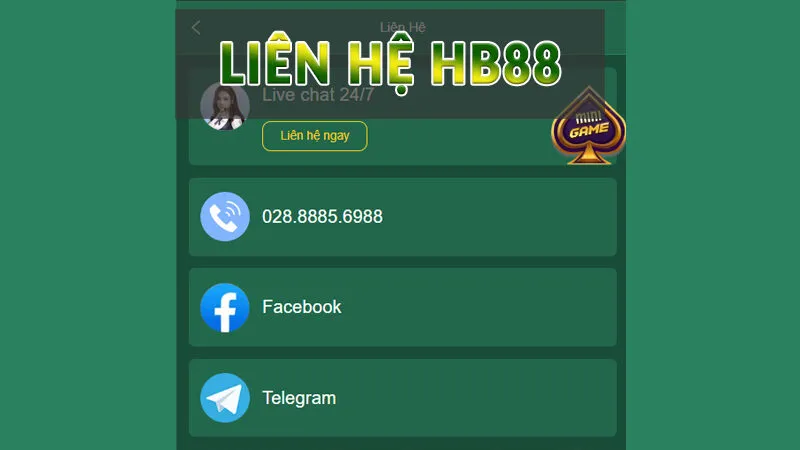 Liên hệ HB88 - Hỗ trợ tận tình cho người chơi 1 Liên hệ HB88