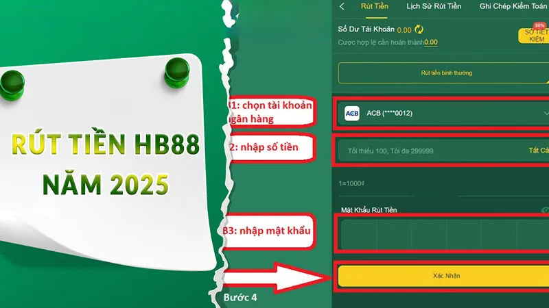Nạp rút tiền HB88 cực nhanh chỉ với vài phút 3 Rút tiền HB88 năm 2025